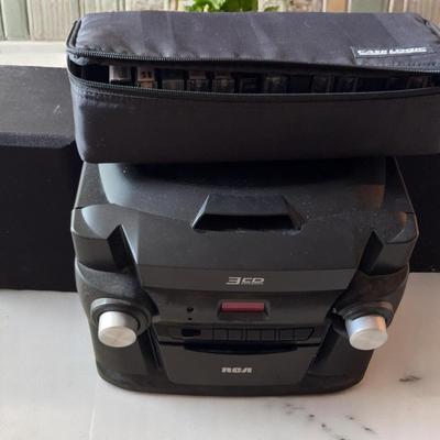 RCA 3 CD Changer With 2 Speakers And Cassette Tapes