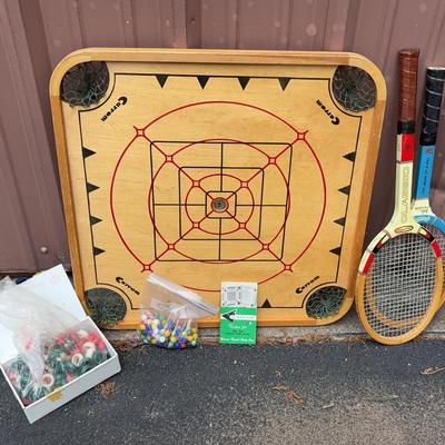 Carrom Board And Tennis Rackets