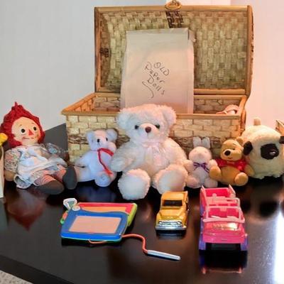 Dolls, Stuffed Animals, Box & More