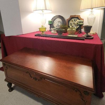 Vintage Verichron Clock & Cedar Chest