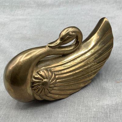 MCM brass swan planter
