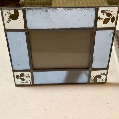 Stained glass and pressed flower frame