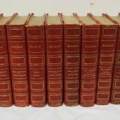 1019	THE WORKS OF HONORE DE BALZAC, JEFFERSON PRESS, 1901, 18 VOLUMN LEATHER BOUND GILT EDGE SET
