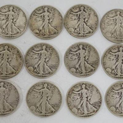 1187	12 WALKING LIBERTY HALF DOLLARS
