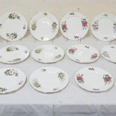 1037	*DUTCHESS* BONE CHINA, 11-8 1/4 IN PLATES, 18 MUGS

