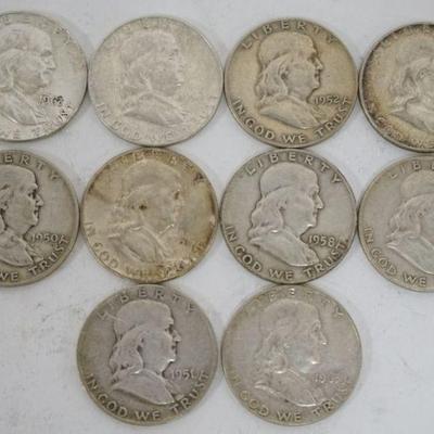 1185	10 FRANKLIN HALF DOLLARS
