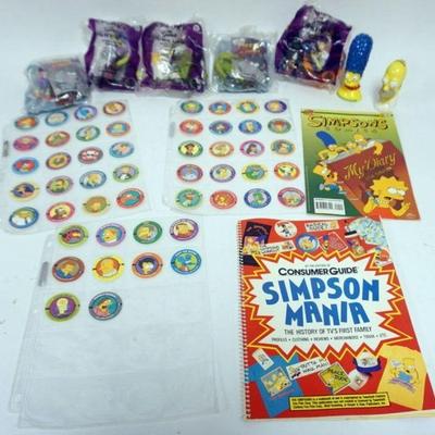 1173	THE SIMPSONS COLLECTIBLES INCLUDING POGS, COMIC BOOK & GUIDE, SALT & PEPPER SHAKERS, BURGER KING COLLECTIBLES
