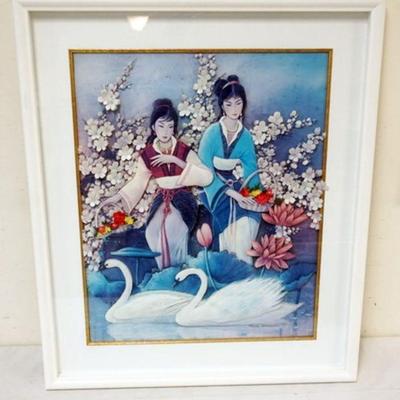 1085	SHADOW BOX, FRAMED 3 DIMENSIONAL ART DEPICTING ASIAN WOMAN, SIGNED ROHDA HOLLANDER, APPROXIMATELY 23 IN X 27 IN OVERALL
