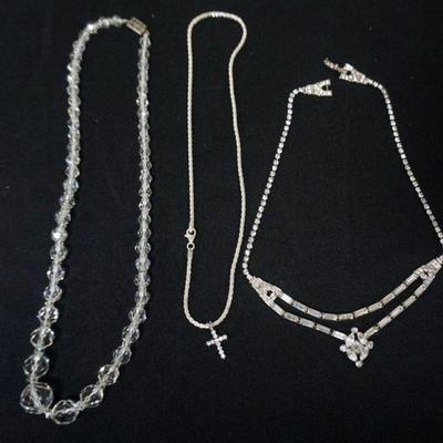 1208	3 STERLING SILVER NECKLACES, 2.13 OZT INCLUDING STONES
