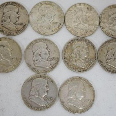 1186	10 FRANKLIN HALF DOLLARS
