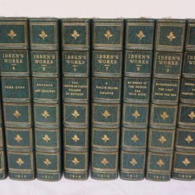 1020	THE COLLECTED WORKS OF HENRIK IBSEN, LONDON 1910, 12 VOLUMN LEATHER BOUND, GILT EDGE
