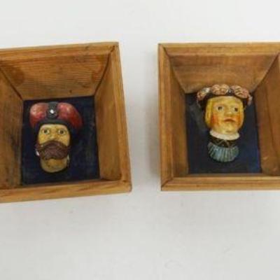 1017	GROUP OF 4 CHALK POLISH BUSTS IN SHADOW BOX FRAMES, EACH APPROXIMATELY 5 IN X 6 IN X 2 IN
