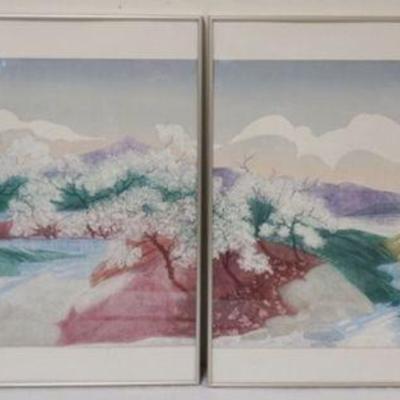 1076	RUSSA GRAEME *CASCADE* SIGNED ARTIST PROOF PRINT, APPROXIMATELY 37 IN X 30 IN H OVERALL
