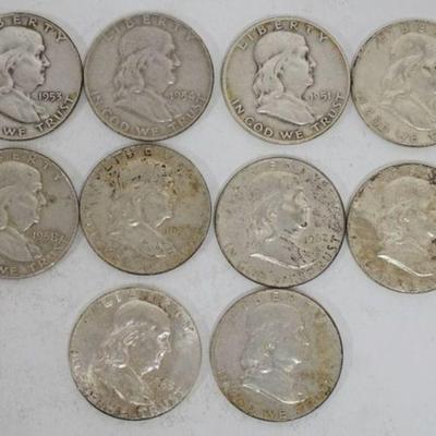 1184	10 FRANKLIN HALF DOLLARS
