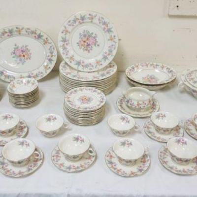 1034	THEODORE HAVILAND *SPRINGTIME* 60 PIECE DINNERWARE SET, TUREEN & 2 PLATES DAMAGED NOT INCLDED IN TOTAL COUNT
