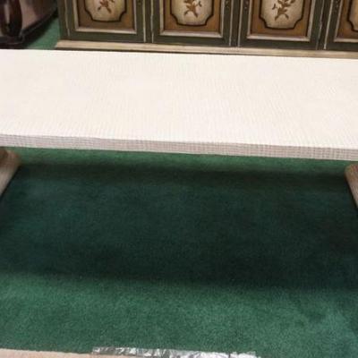 1125	MODERN STYLE TEXTURED WRAPPED COFFEE TABLE, APPROXIMATELY 48 IN X 18 IN X 16 IN H
