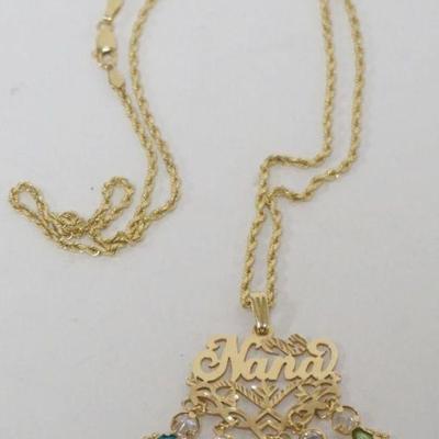 1212	14K NANA NECKLACE, 5.94 DWT WITH STONES
