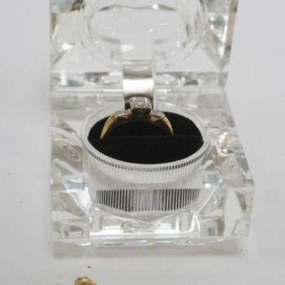 1234	LADIES DIAMOND RING, 1.45 DWT WITH STONES, DIAMOND EARRINGS 3.83 DWT, DIAMONDS UNTESTED
