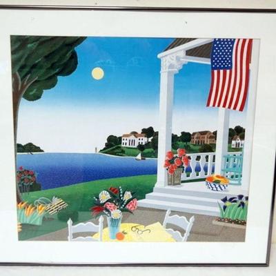 1072	THOMAS MCKNIGHT FRAMED AND MATTED PRINT *CONSTITUTION* APPROXIMATELY 27 IN X 30 IN OVERALL
