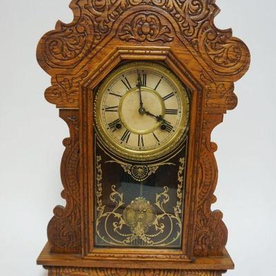 1003	WATERBURY SHELF CLOCK, APPROXIMATELY 5 IN X 15 IN X 22 IN HIGH
