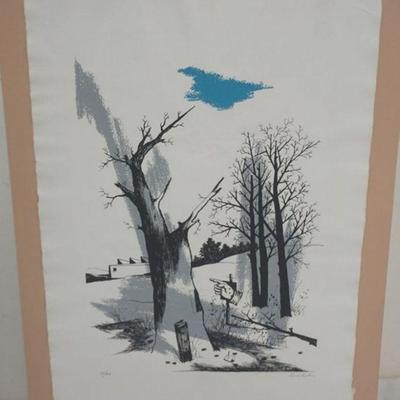 1092	KARL FINGER ARTIST SIGNED AND NUMBERED PRINT, APPROXIMATELY 17 1/4 IN X 24 IN, 14/45
