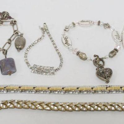 1225	6 ASSORTED LADIES BRACELETS, INCLUDING 1 PANDORA WITH 1 CHARM
