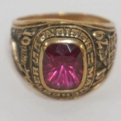 1210	10K HIGH SCHOOL RING, APPROXIMATE SIZE 7, 6.1 DWT

