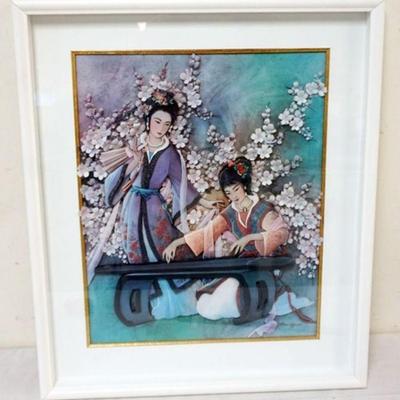 1084	SHADOW BOX, FRAMED 3 DIMENSIONAL ART DEPICTING ASIAN WOMAN, SIGNED ROHDA HOLLANDER, APPROXIMATELY 23 IN X 27 IN OVERALL
