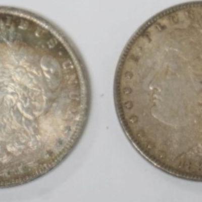 1191	2 MORGAN SILVER DOLLARS, 1884 AND 1889 O MINT
