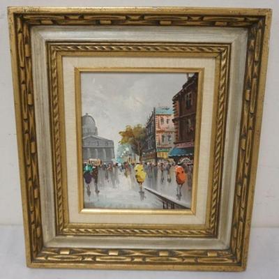 1078	ANTONIO DEVITY FRAMED OIL PAINTING ON CAVAS, APPROXIMATELY 15 IN X 17 IN OVERALL
