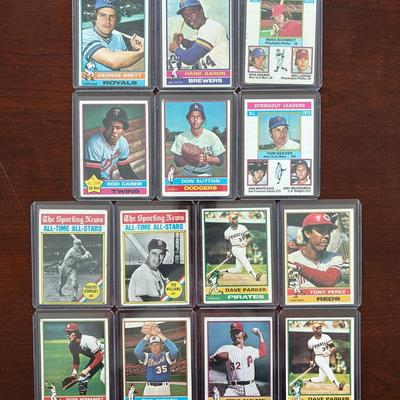 1976 Baseball Cards. George Brett, Hank Aaron, Ted Williams and More
