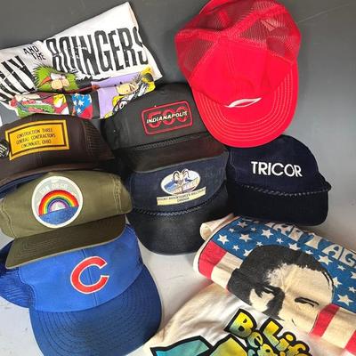 Trucker/Baseball Caps (8) and T Shirts (3)