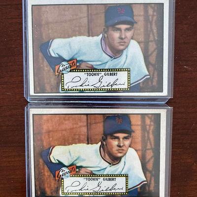 1952 Topps Baseball Card. Tookie Gilbert - Red Back and Black Back #61