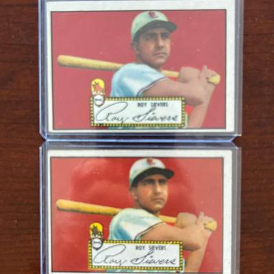 1952 Topps Baseball Card. Roy Sievers - Red Back and Black Back #64