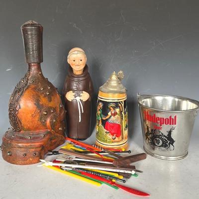 Brewiana Collectibles with Hummel Monk Decanter