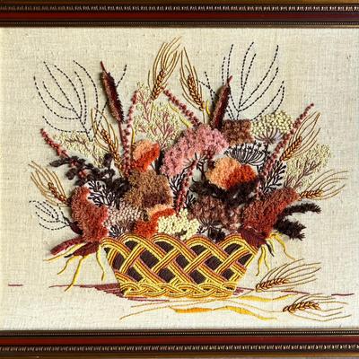 MCM Hand Stitched Crewelwork Still Life