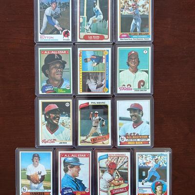 Vintage Baseball Cards. Don Sutton, Mike Schmidt, Lee Smith