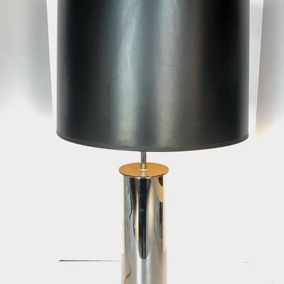 MCM Style Chrome Tube Table Lamp