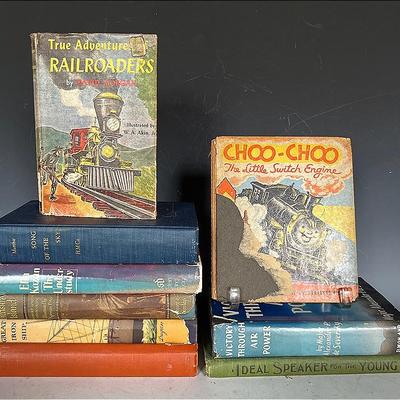 Vintage Books with Trains, Air, Children, First Editions