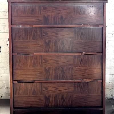 MCM Four Drawer Walnut Chest of Drawers