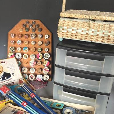 Sewing and Knitting Supplies with Yarn, Thread