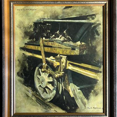David Shepherd Signed Oil on Canvas “Study for ‘Oil, Muck and Sunlight’”