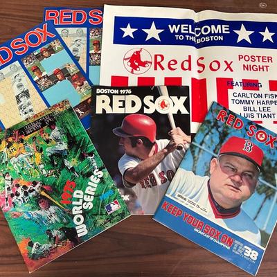 1970s Boston Red Sox Ephemera With World Series Program, Yearbooks, Fenway Poster Night