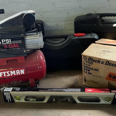 Power Tools (6) With B&D Saw, Craftsman, Air Compressor & More