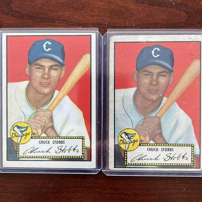 1952 Topps Baseball Card. Chuck Stobbs - Red Back and Black Back #62