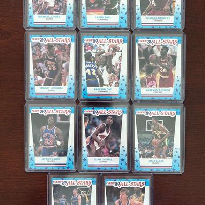 1989 Fleer Basketball Allstar Stickers 1-11. Michael Jordan, Larry Bird, Magic and More