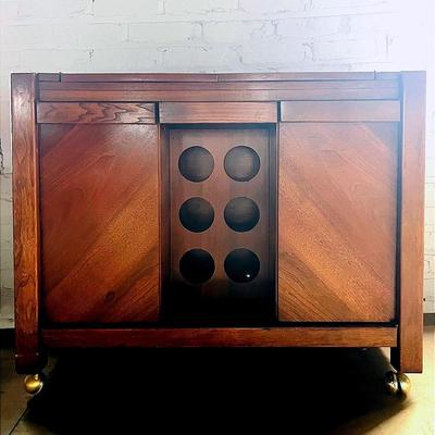 MCM Bar Server Cabinet with Foldout Top