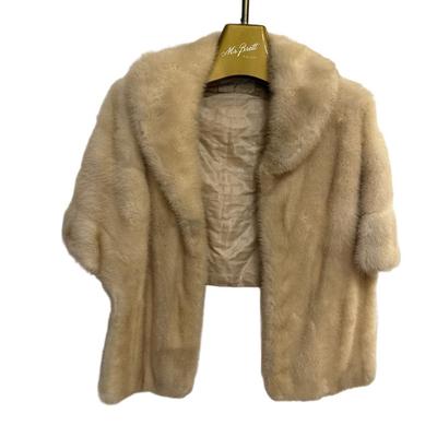 Vintage Natural Opal Mink Stole Double Collar