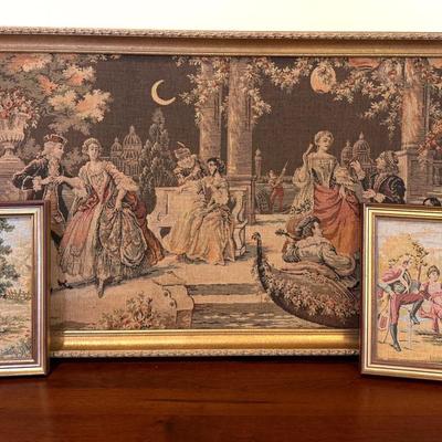 Vintage Framed Tapestry 