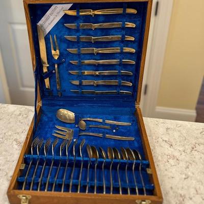 Thai Solid Brass Flatware 8 Place Setting Handmade